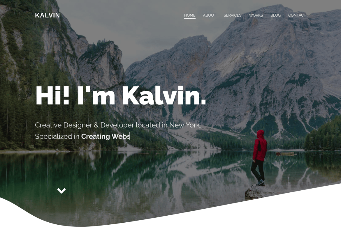 Kalvin - Шаблон личного портфолио